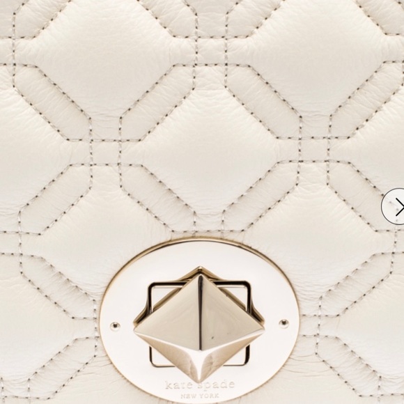 Kate Spade Cream Quilted Leather Astor Court Cynthia Shoulder Bag - Picture 3 of 4